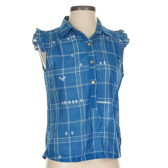 Audrey Leary x World of Crow Indigo Mary Oliver Top XS - Picture 2 of 5